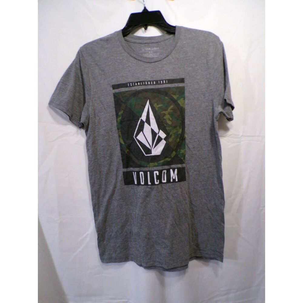Volcom Men's Grey Graphic Logo T-Shirt